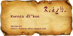 Kornis Ákos névjegykártya