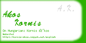 akos kornis business card